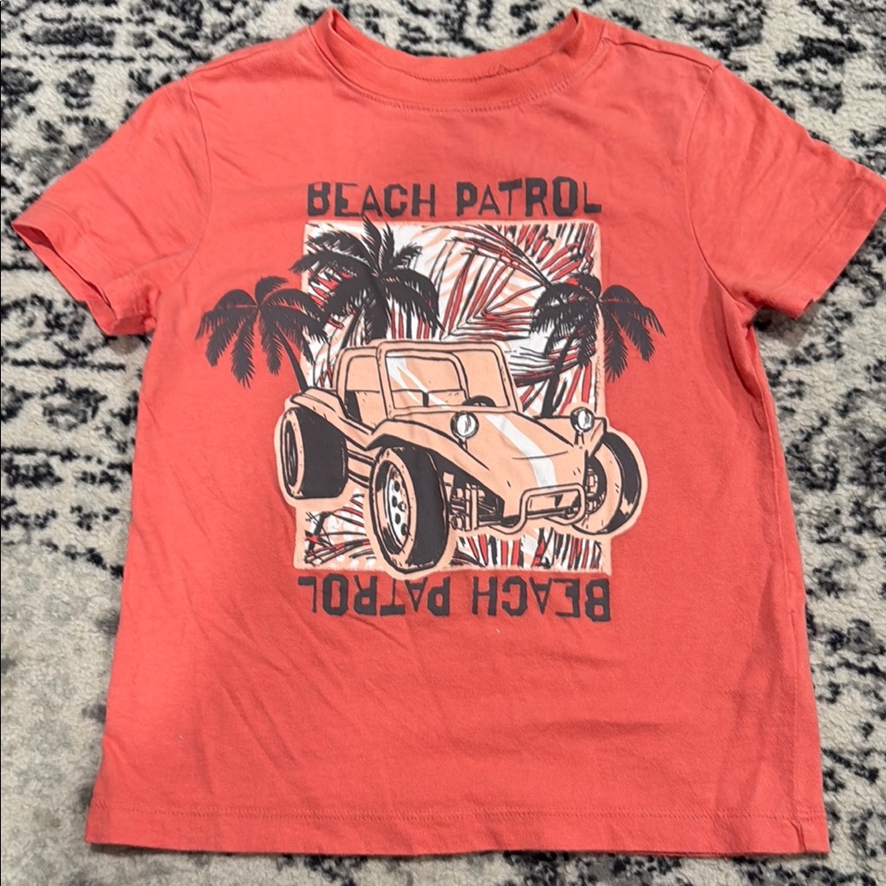 OshKosh B'gosh Orange Short Sleeve Tee Beach Patrol
